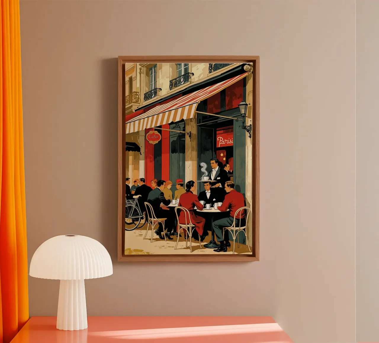 Parisian Café Vibes in Vintage Style tela da AlbertKlee