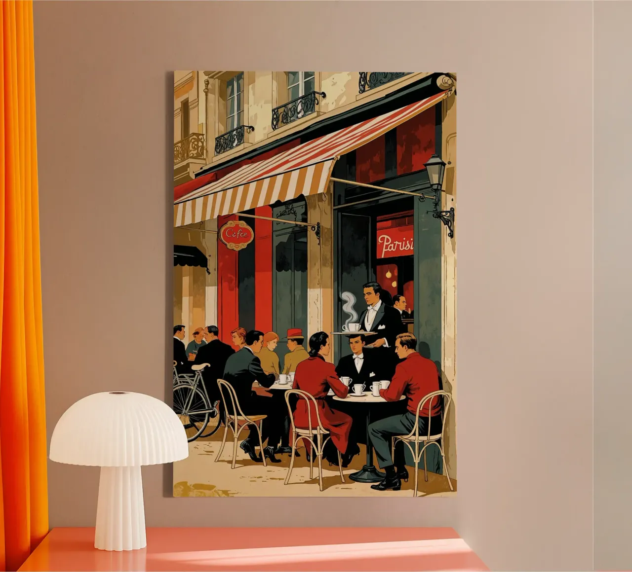 Parisian Café Vibes in Vintage Style tela da AlbertKlee