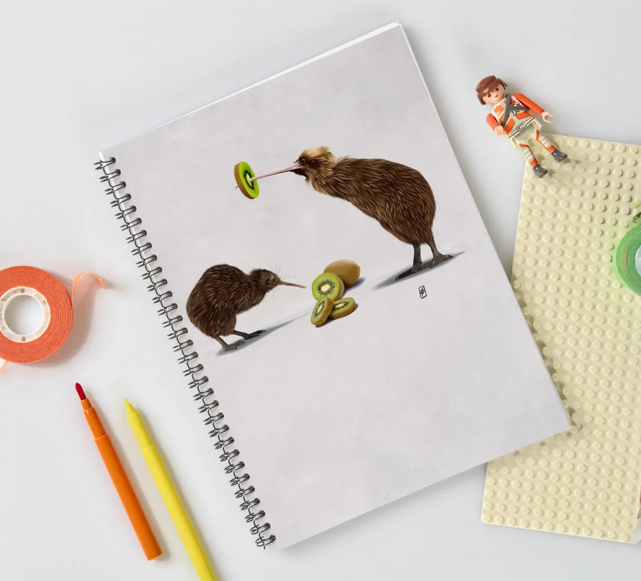 Kiwi (Wordless) spiral notebook by Rob Art | Illustration