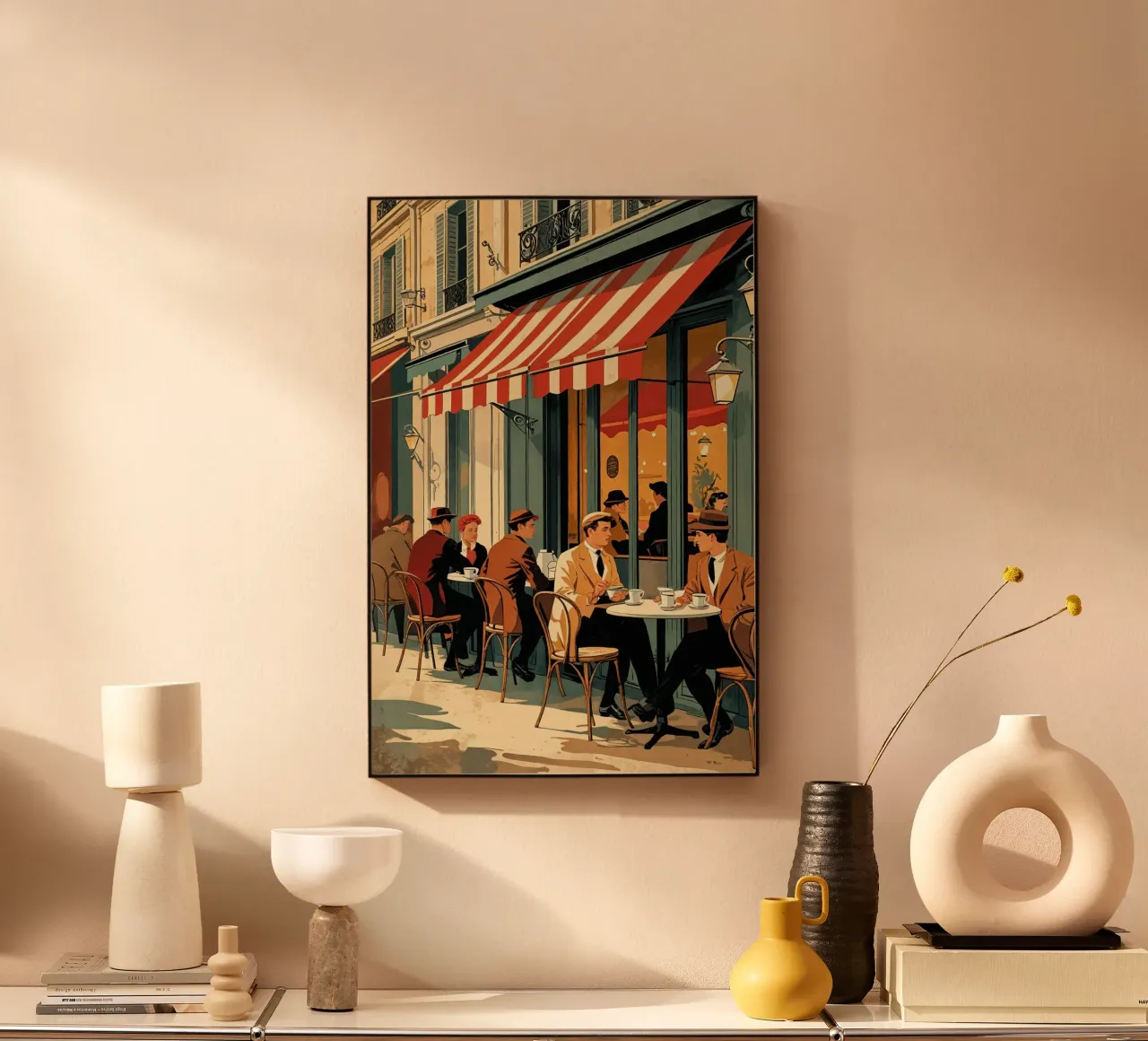 Parisian Café Scene with Elegant Details plexiglass da AlbertKlee