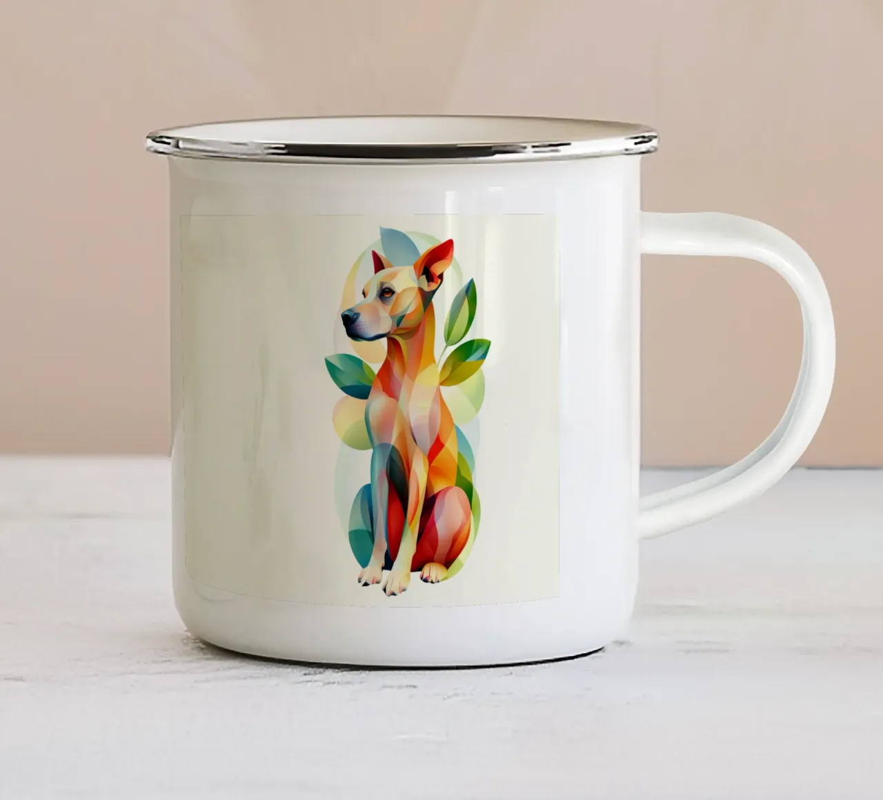 Dog tazza in smalto da Art Unleashed