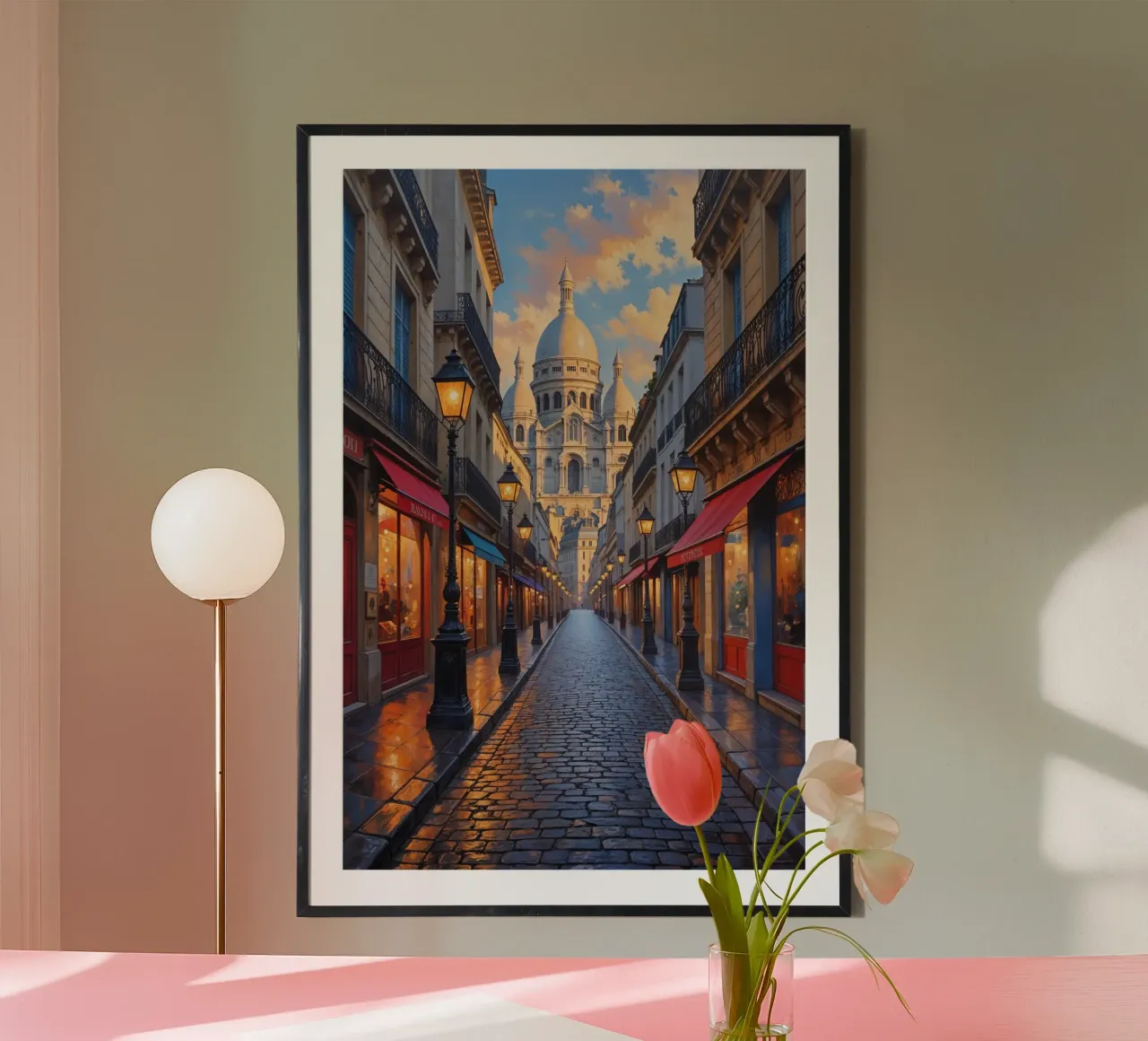 Golden Hour in Montmartre's Heart carta hahnemühle da AlbertKlee