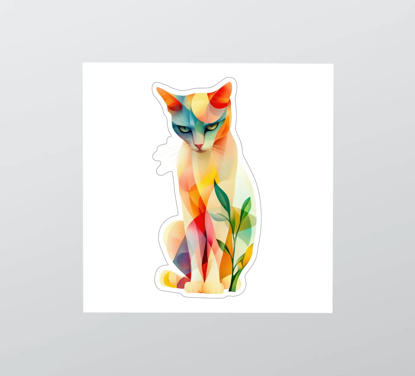 Cat sticker van Art Unleashed