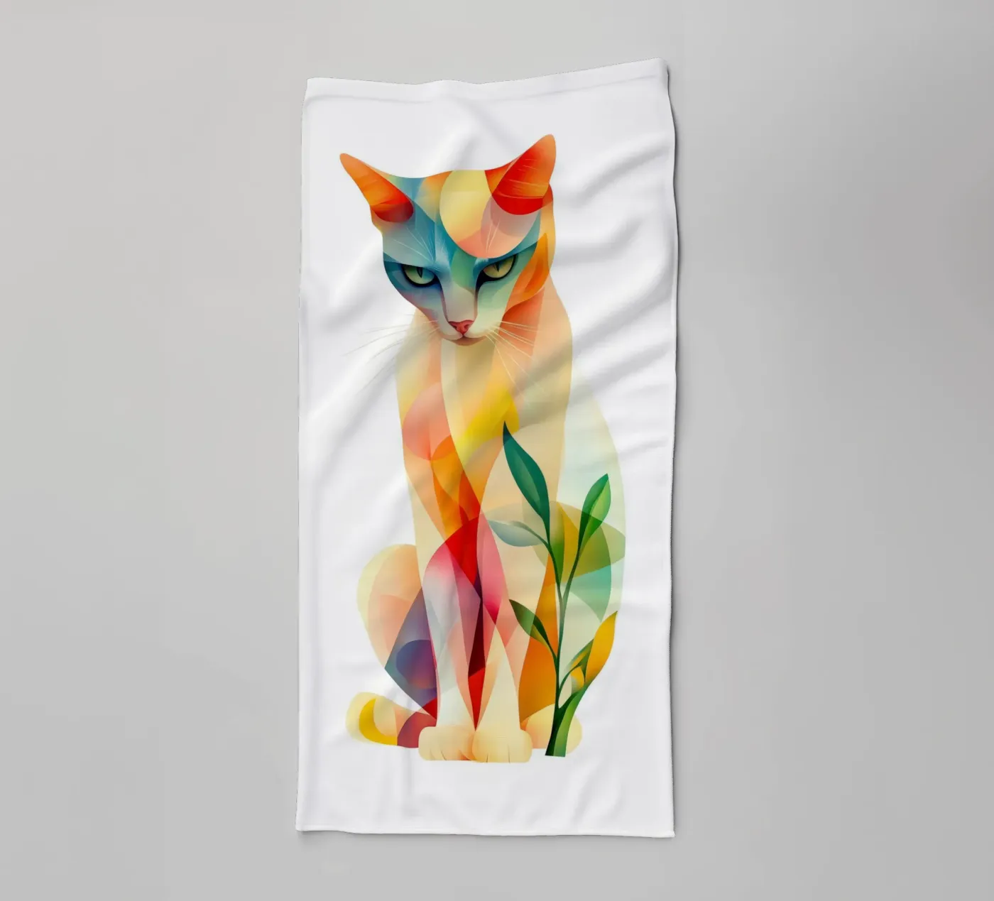 Cat badhanddoek van Art Unleashed
