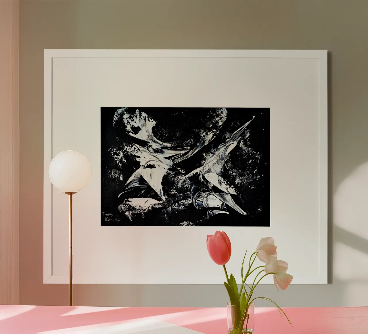 IDEAL GIFT 117 poster con telaio in legno da Thierry Vobmann Abstract painting