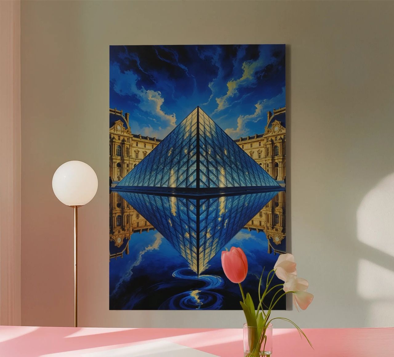 Surreal Louvre Pyramid in a Celestial Setting tela da AlbertKlee