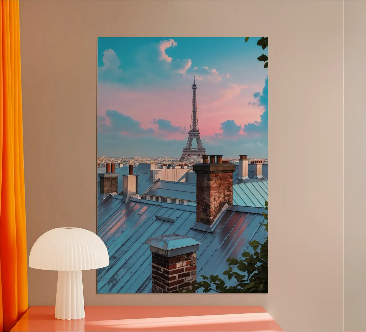 Pastel Skies Above Paris Rooftops carta hahnemühle da AlbertKlee