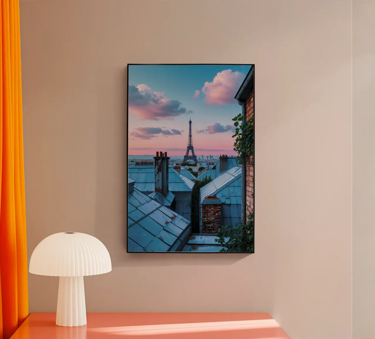 The Eiffel Tower Through Parisian Rooflines plexiglass da AlbertKlee