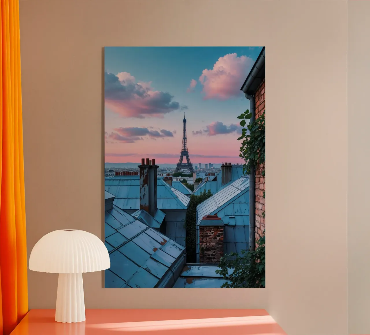 The Eiffel Tower Through Parisian Rooflines plexiglass da AlbertKlee