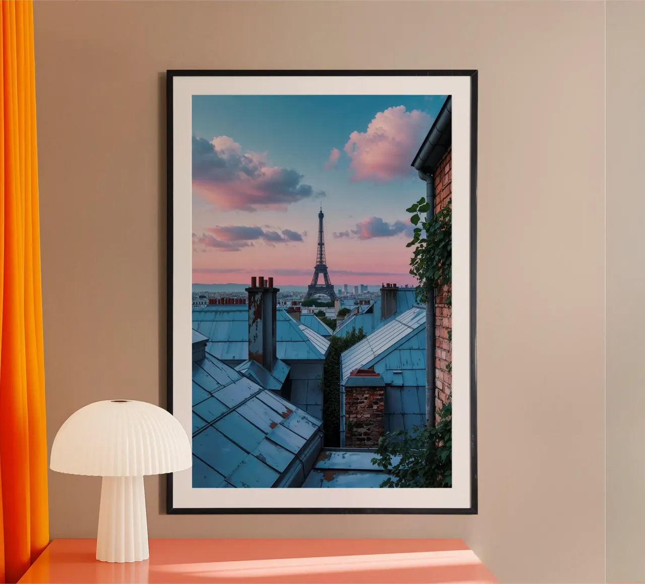 The Eiffel Tower Through Parisian Rooflines carta hahnemühle da AlbertKlee
