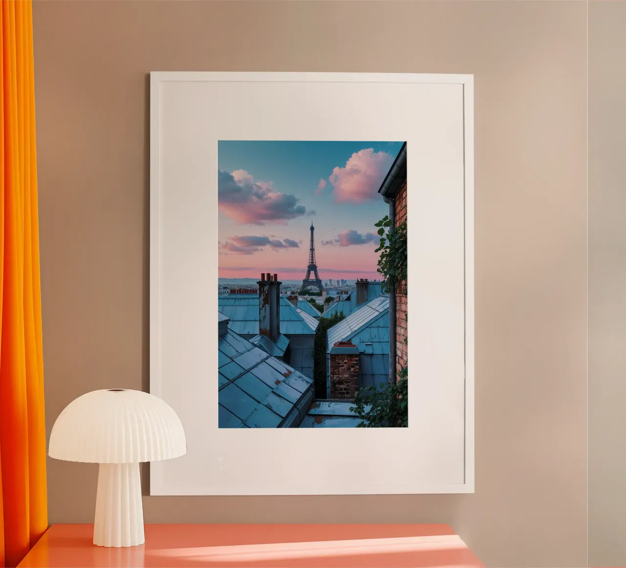 The Eiffel Tower Through Parisian Rooflines carta hahnemühle da AlbertKlee