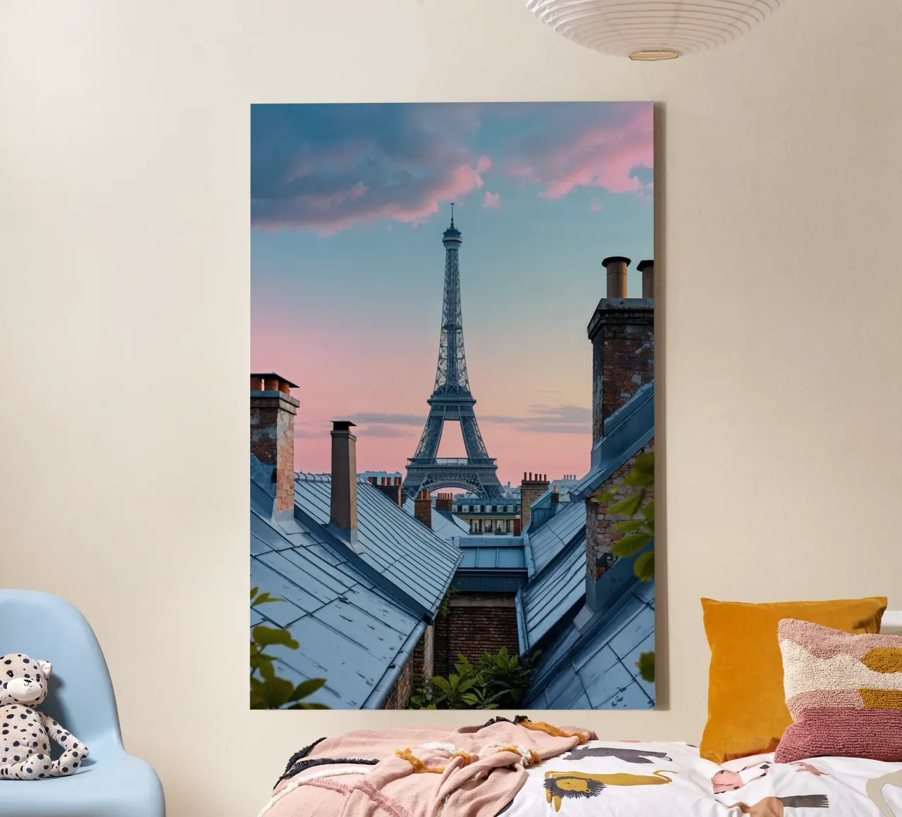 Eiffel Tower and the Rooftops of Paris Leinwand von AlbertKlee