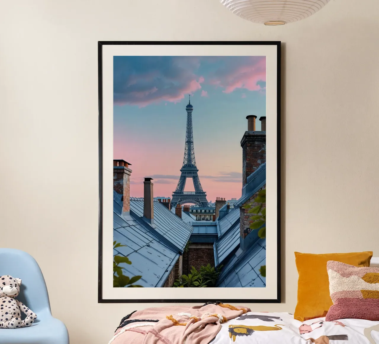 Eiffel Tower and the Rooftops of Paris carta hahnemühle da AlbertKlee
