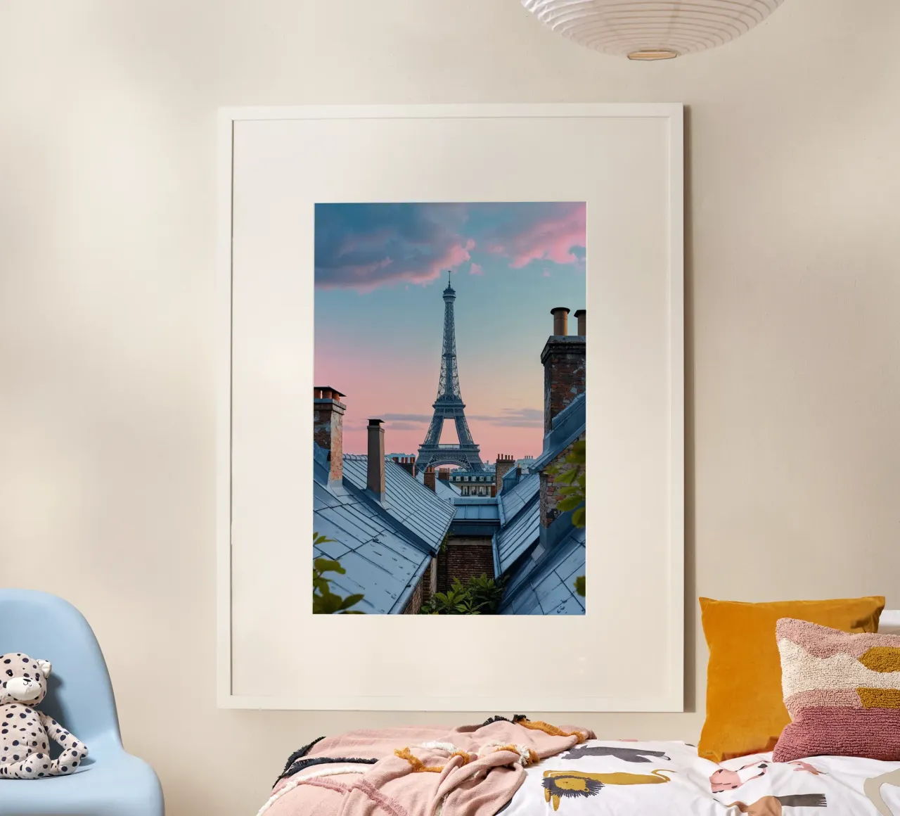 Eiffel Tower and the Rooftops of Paris carta hahnemühle da AlbertKlee