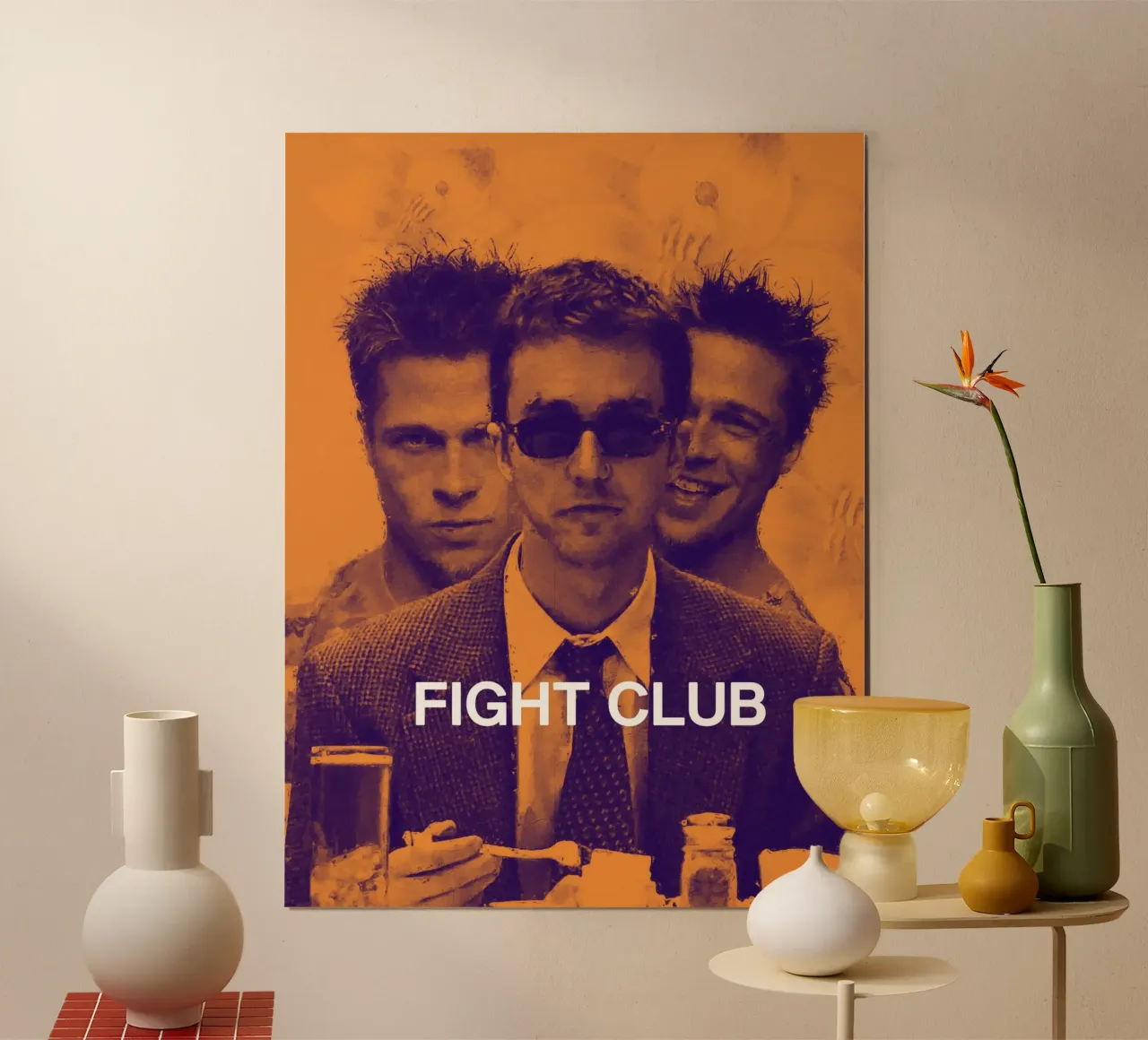 Fight Club Cult Classic Movie poster con marco de madera de Attaboy Dsgn