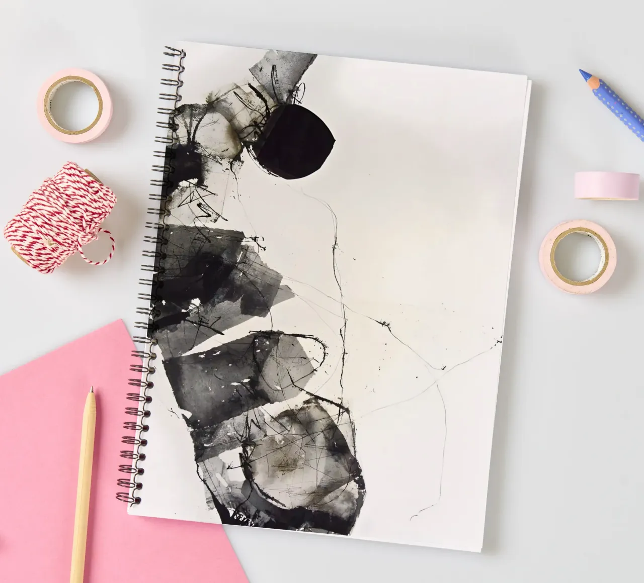 The art of darkness: structure and depth spiral notebook by Kunst und Kontrast