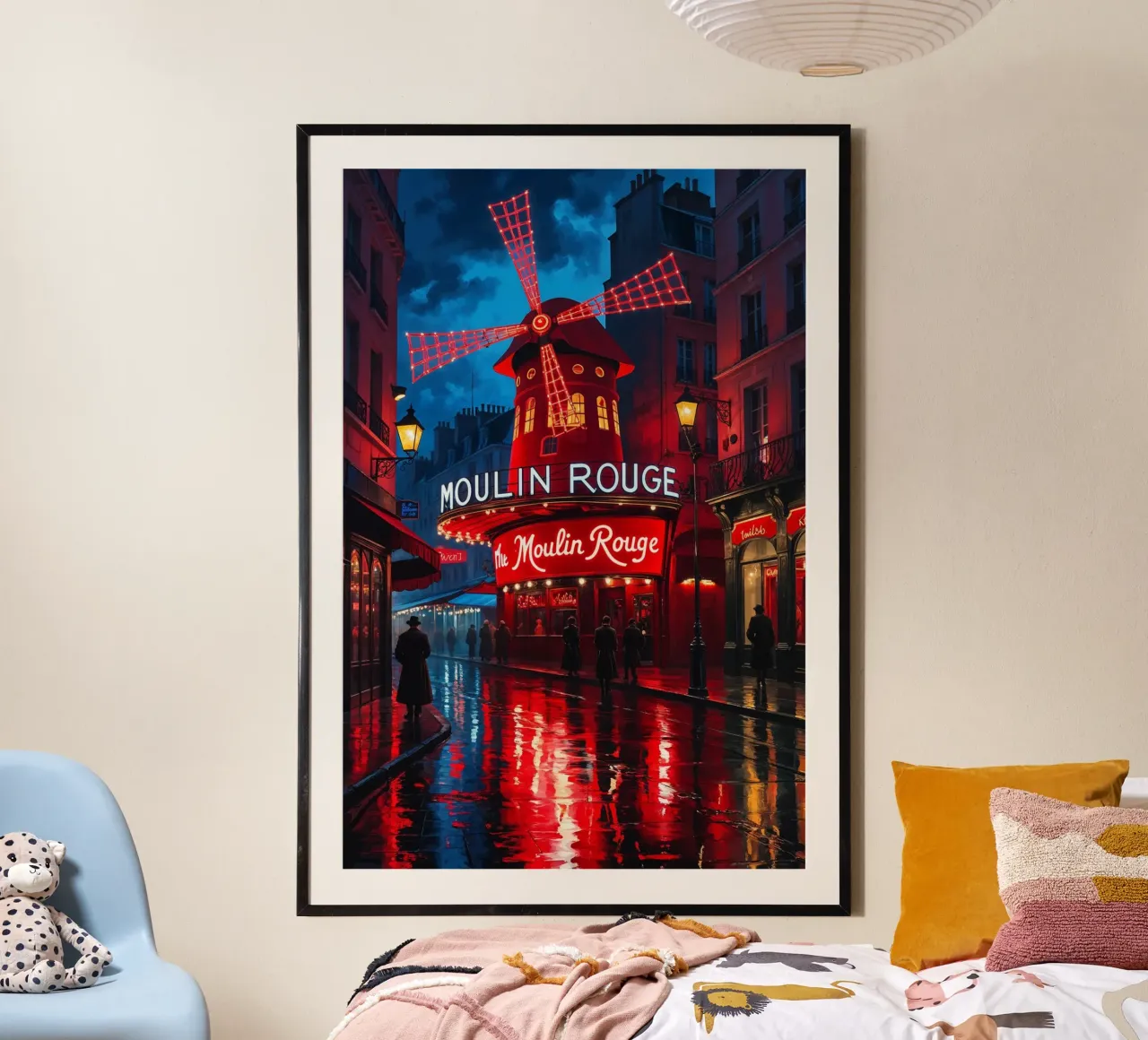 Moulin Rouge under a Neon Glow poster by AlbertKlee
