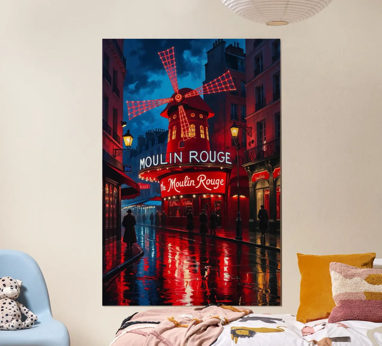 Moulin Rouge under a Neon Glow poster by AlbertKlee