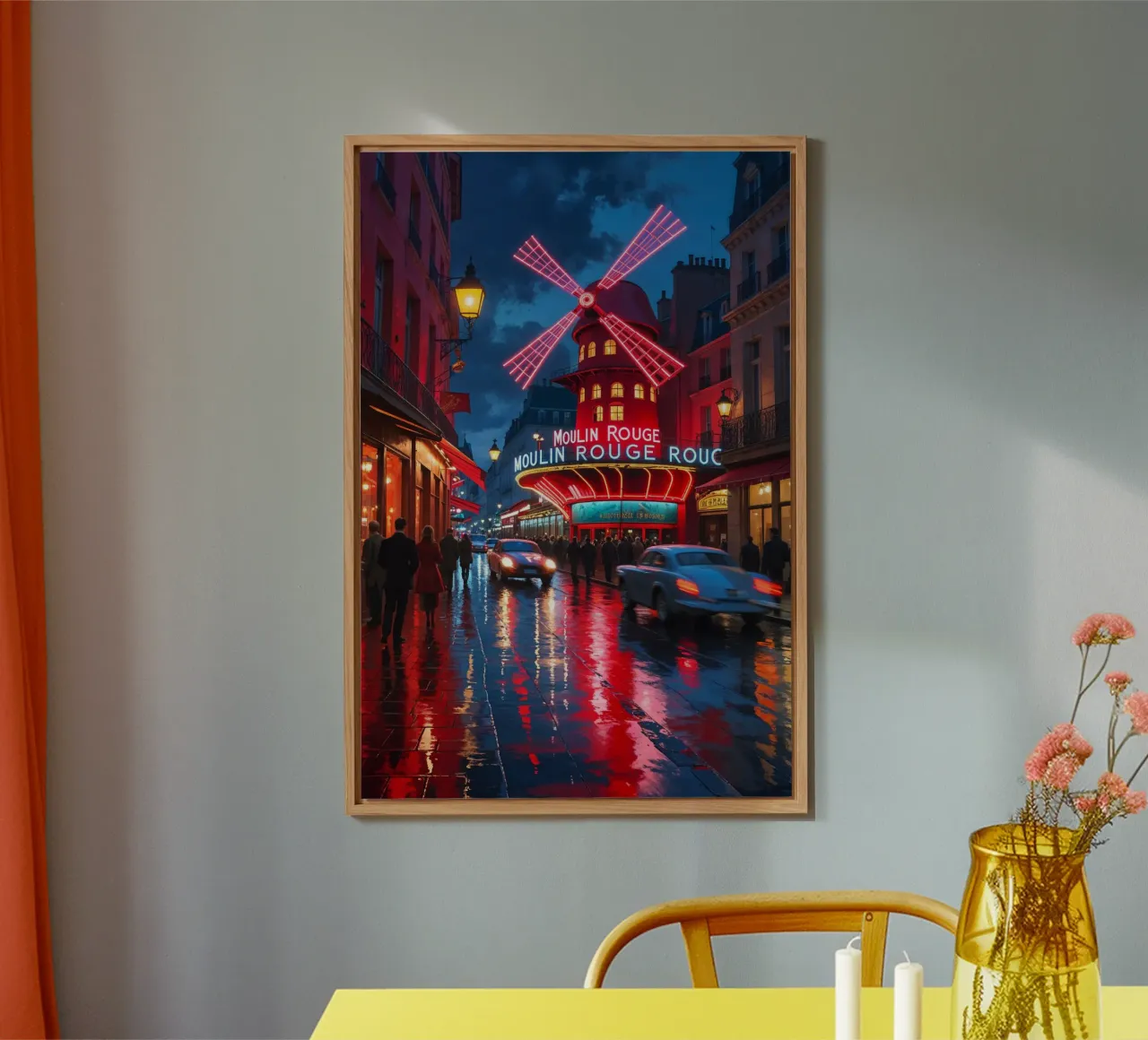 Neon Elegance at Moulin Rouge alluminio dibond da AlbertKlee