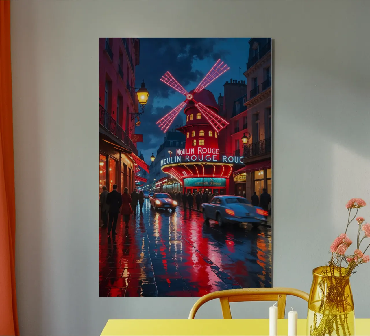 Neon Elegance at Moulin Rouge alluminio dibond da AlbertKlee