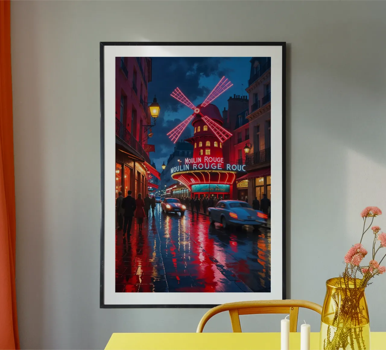 Neon Elegance at Moulin Rouge carta hahnemühle da AlbertKlee