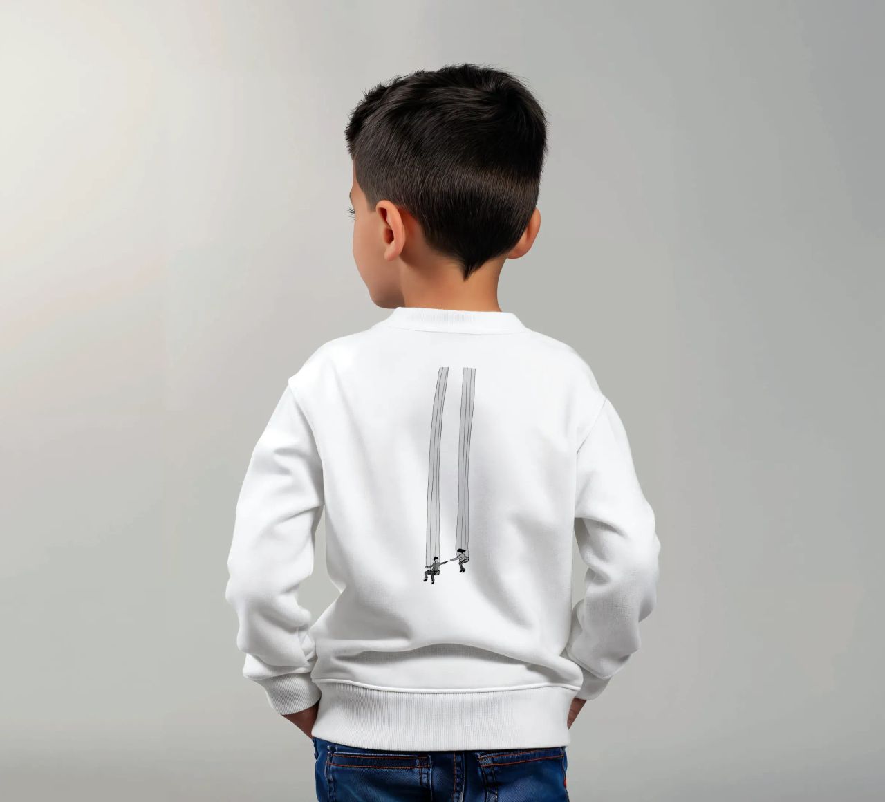 Connettività a dondolo: opere d'arte lineari minimaliste felpa bambino da Kunst und Kontrast