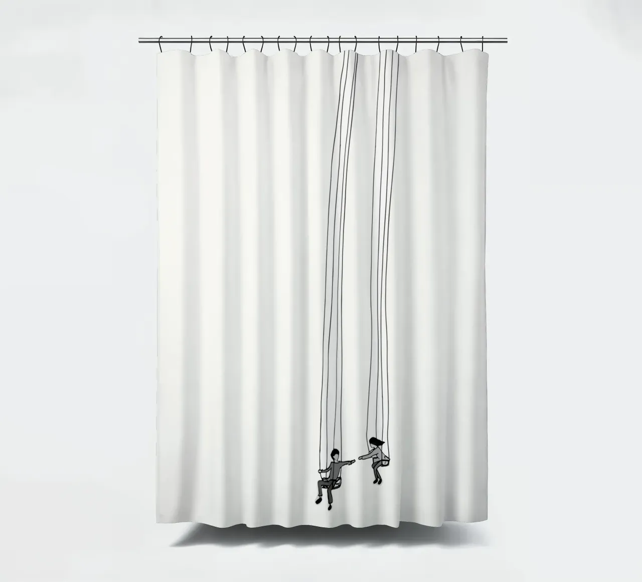 Rocking connectedness: minimalist linear artwork shower curtain by Kunst und Kontrast