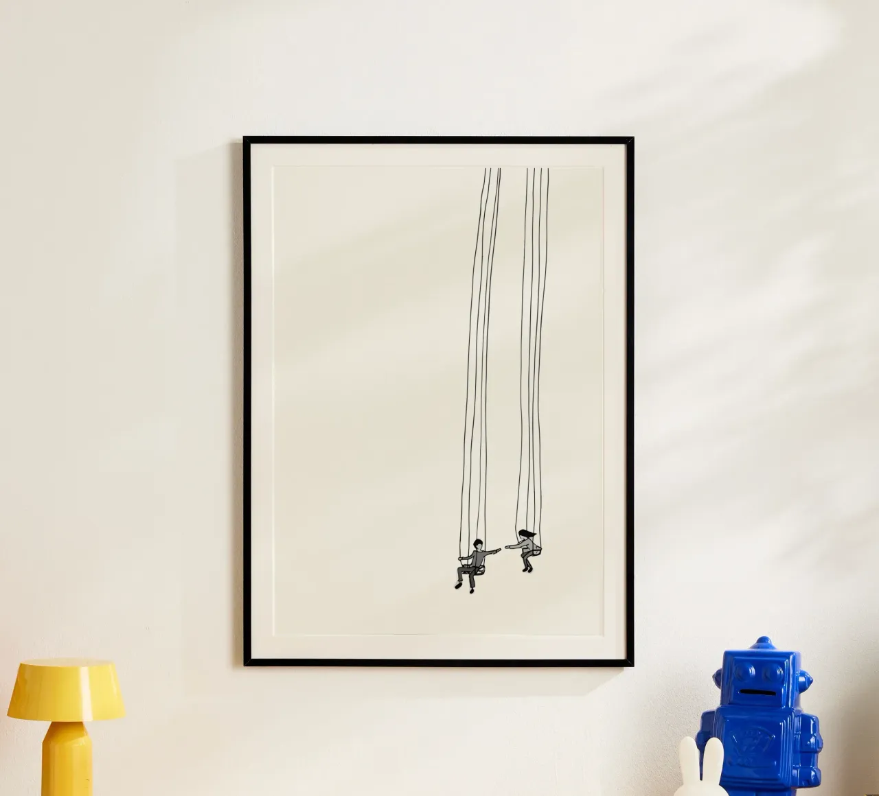 Rocking connectedness: minimalist linear artwork hahnemühle by Kunst und Kontrast