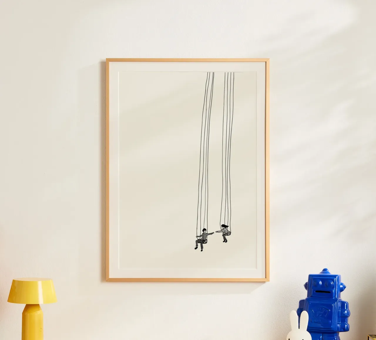 Rocking connectedness: minimalist linear artwork hahnemühle by Kunst und Kontrast