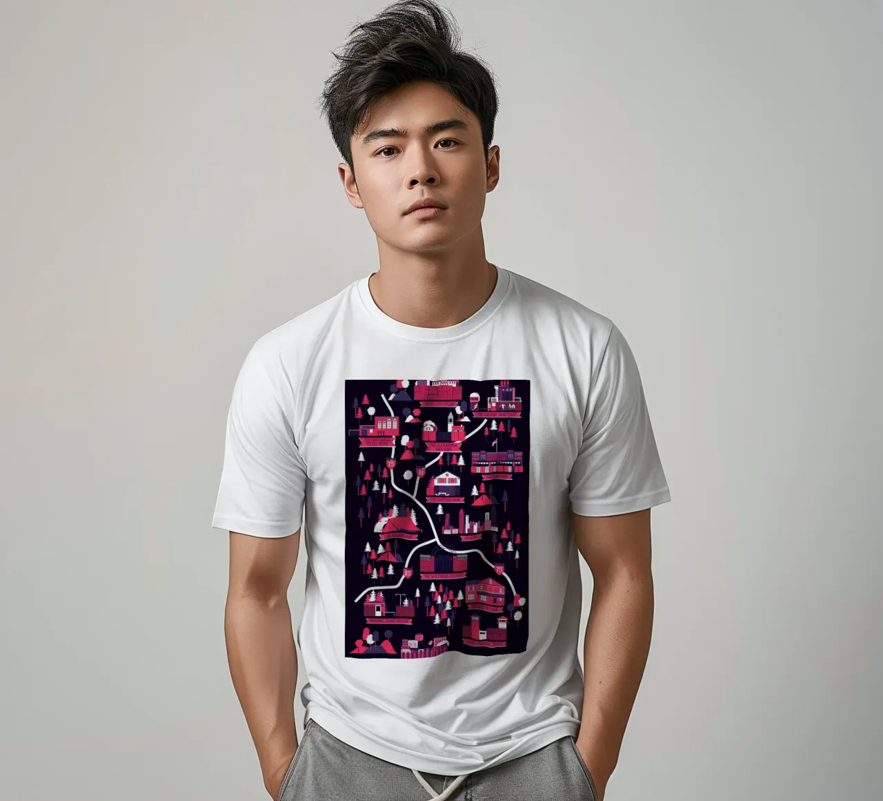 The Walking Dead map t-shirt by Róbert Farkas