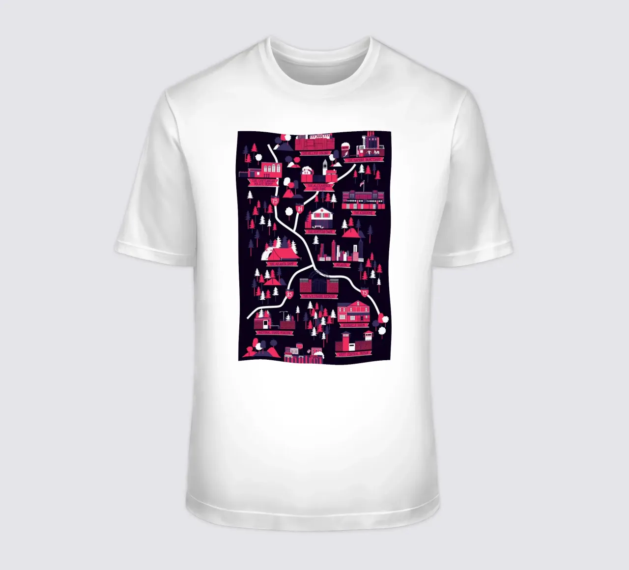 The Walking Dead map t-shirt by Róbert Farkas