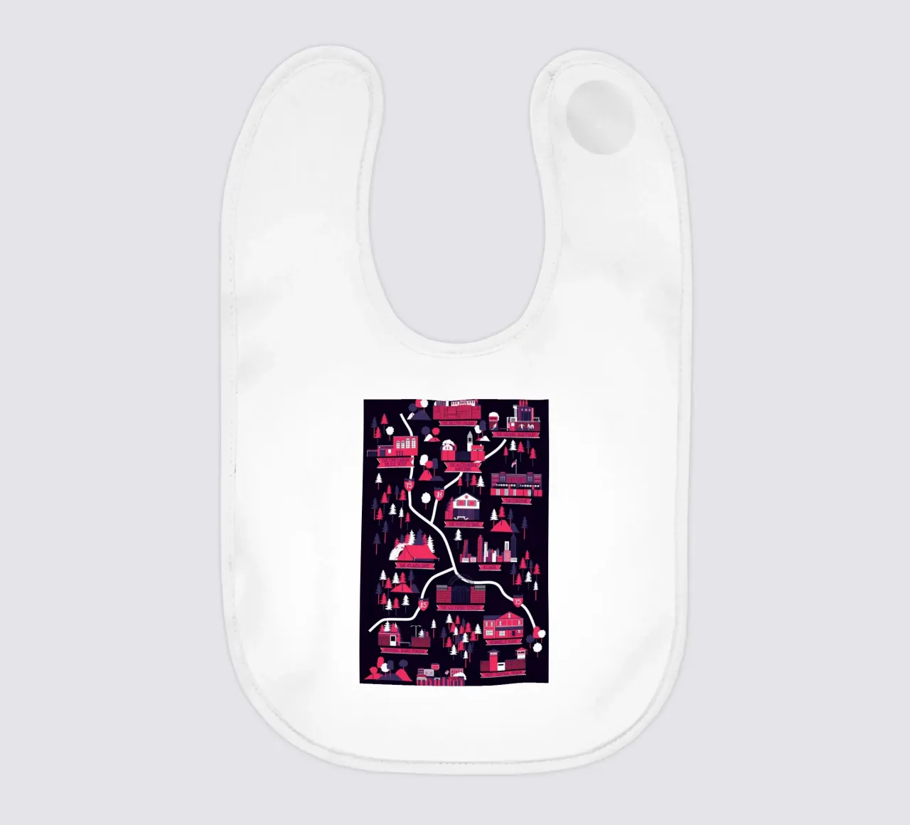 The Walking Dead map baby bib by Róbert Farkas