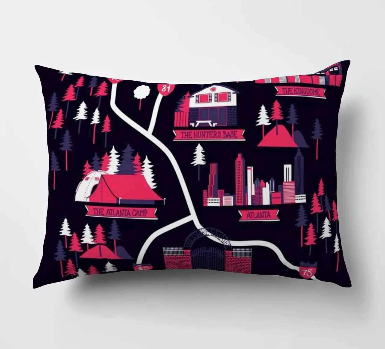 The Walking Dead map decorative cushion by Róbert Farkas