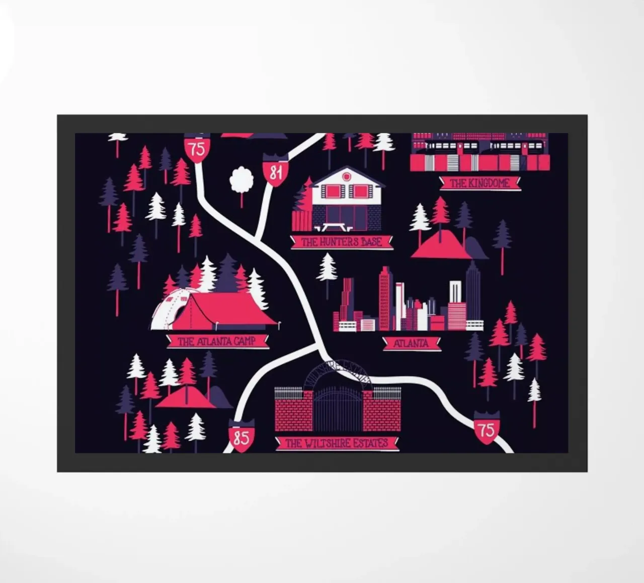 The Walking Dead map Fußmatte von Róbert Farkas