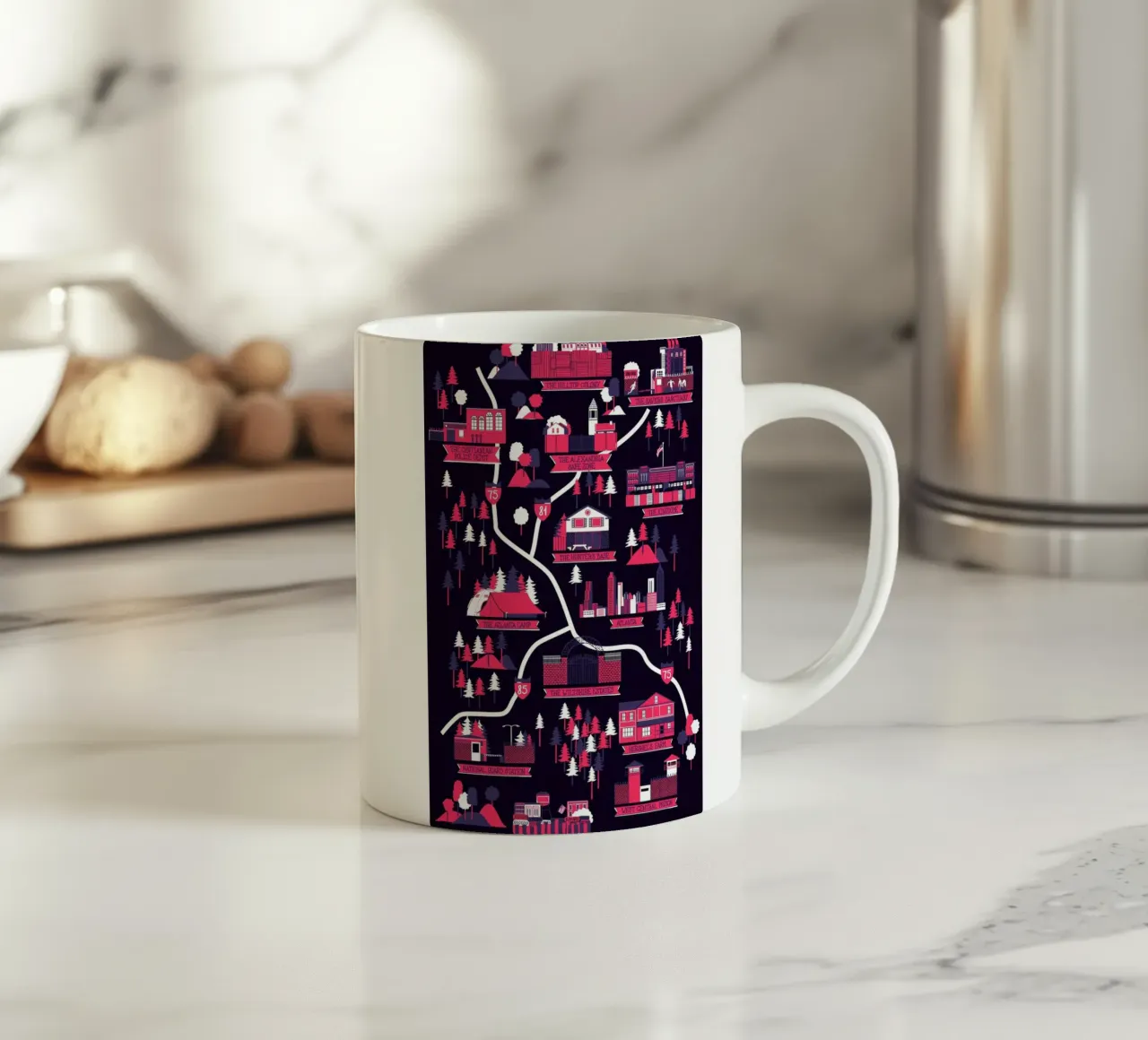 The Walking Dead map mug en céramique de Róbert Farkas