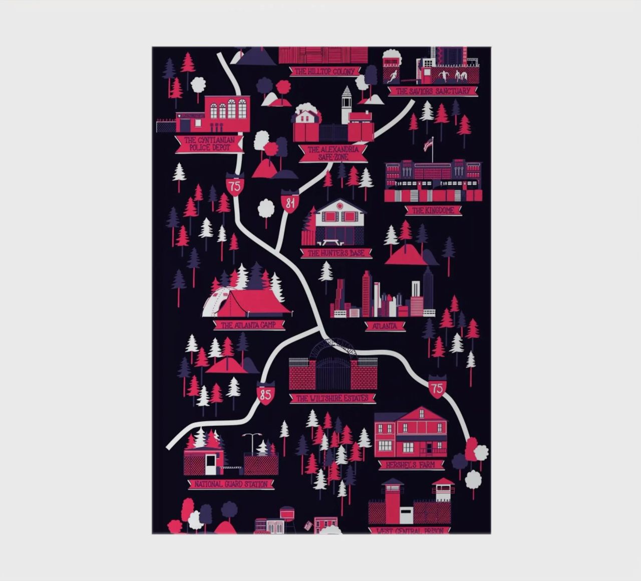 The Walking Dead map notebook by Róbert Farkas
