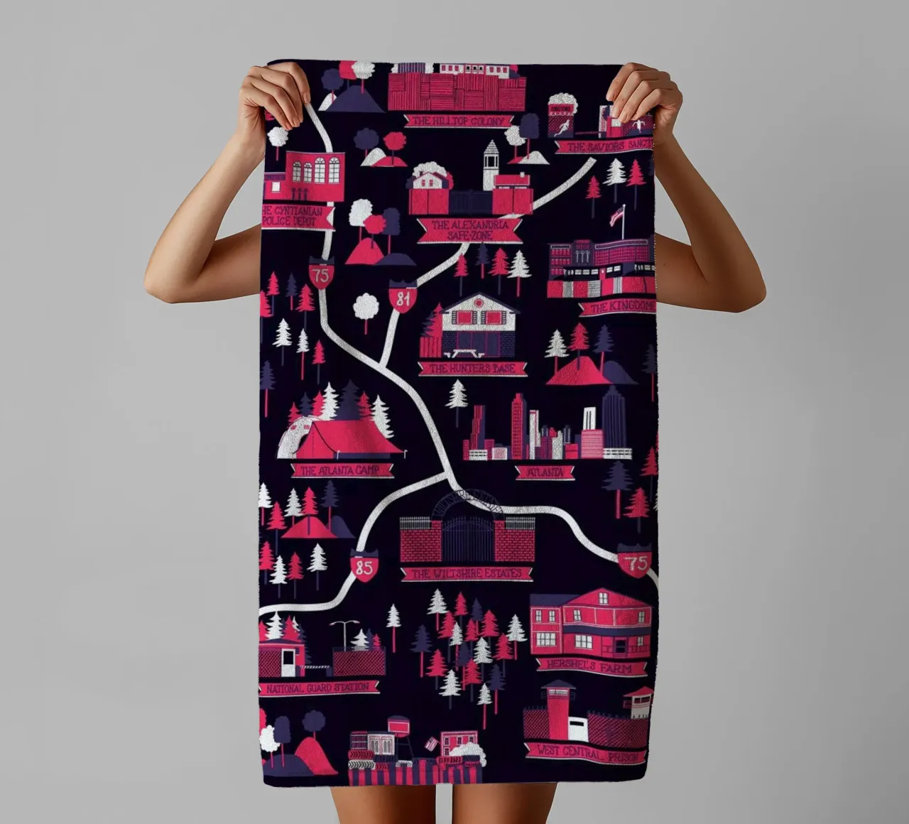 The Walking Dead map asciugamano da bagno da Róbert Farkas