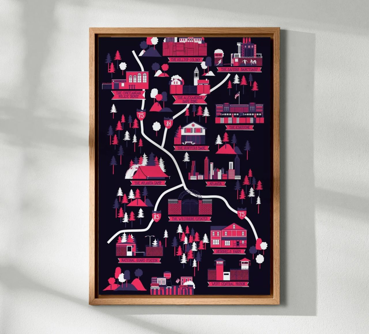 The Walking Dead map alluminio dibond da Róbert Farkas