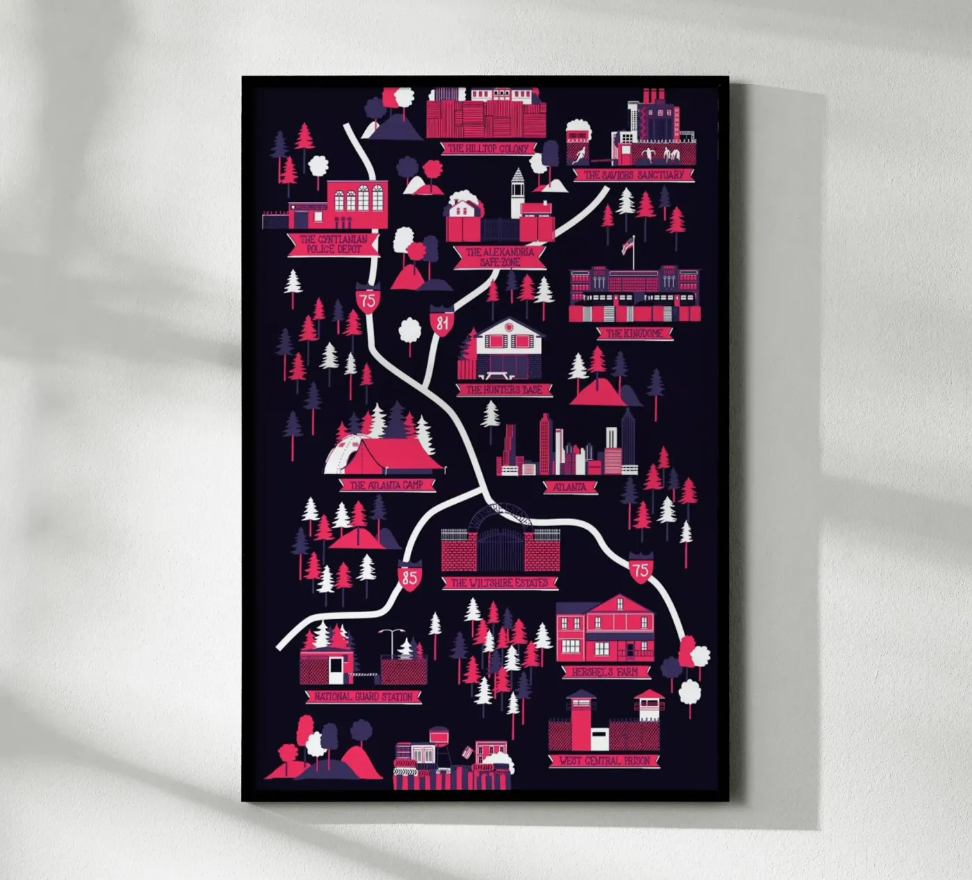 The Walking Dead map Poster von Róbert Farkas
