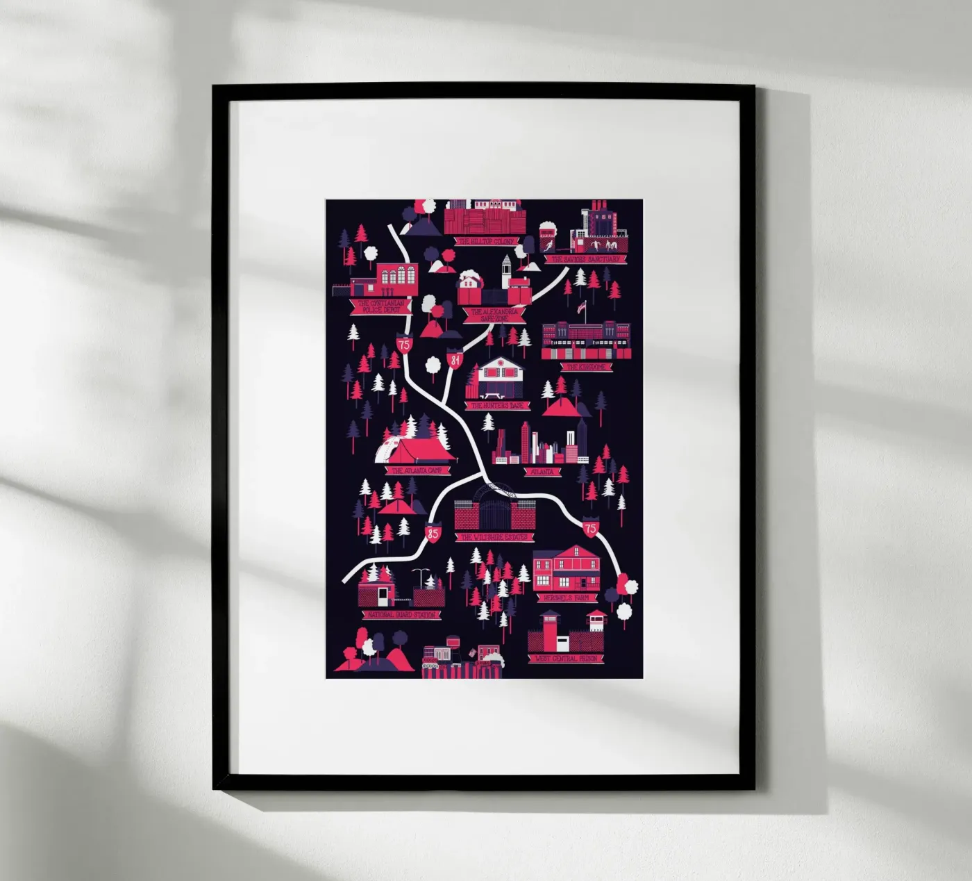 The Walking Dead map Poster von Róbert Farkas