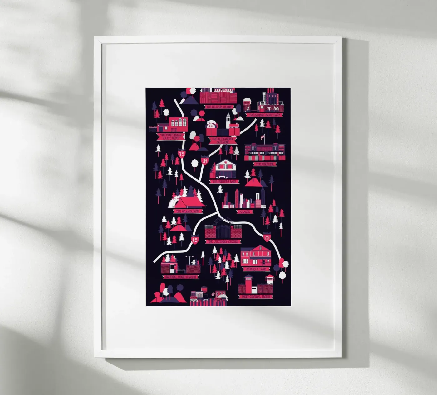 The Walking Dead map Poster von Róbert Farkas