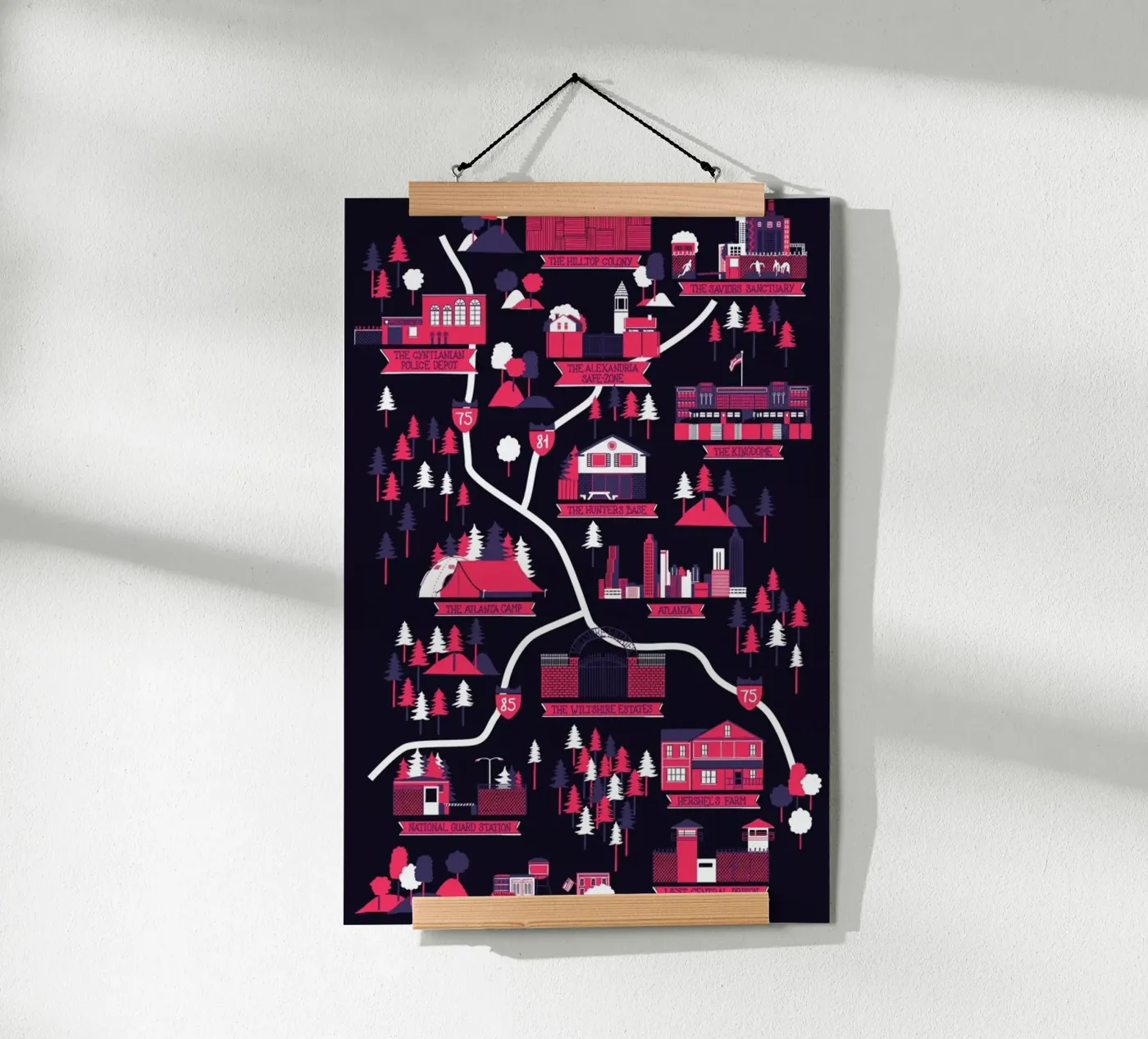 The Walking Dead map Poster von Róbert Farkas