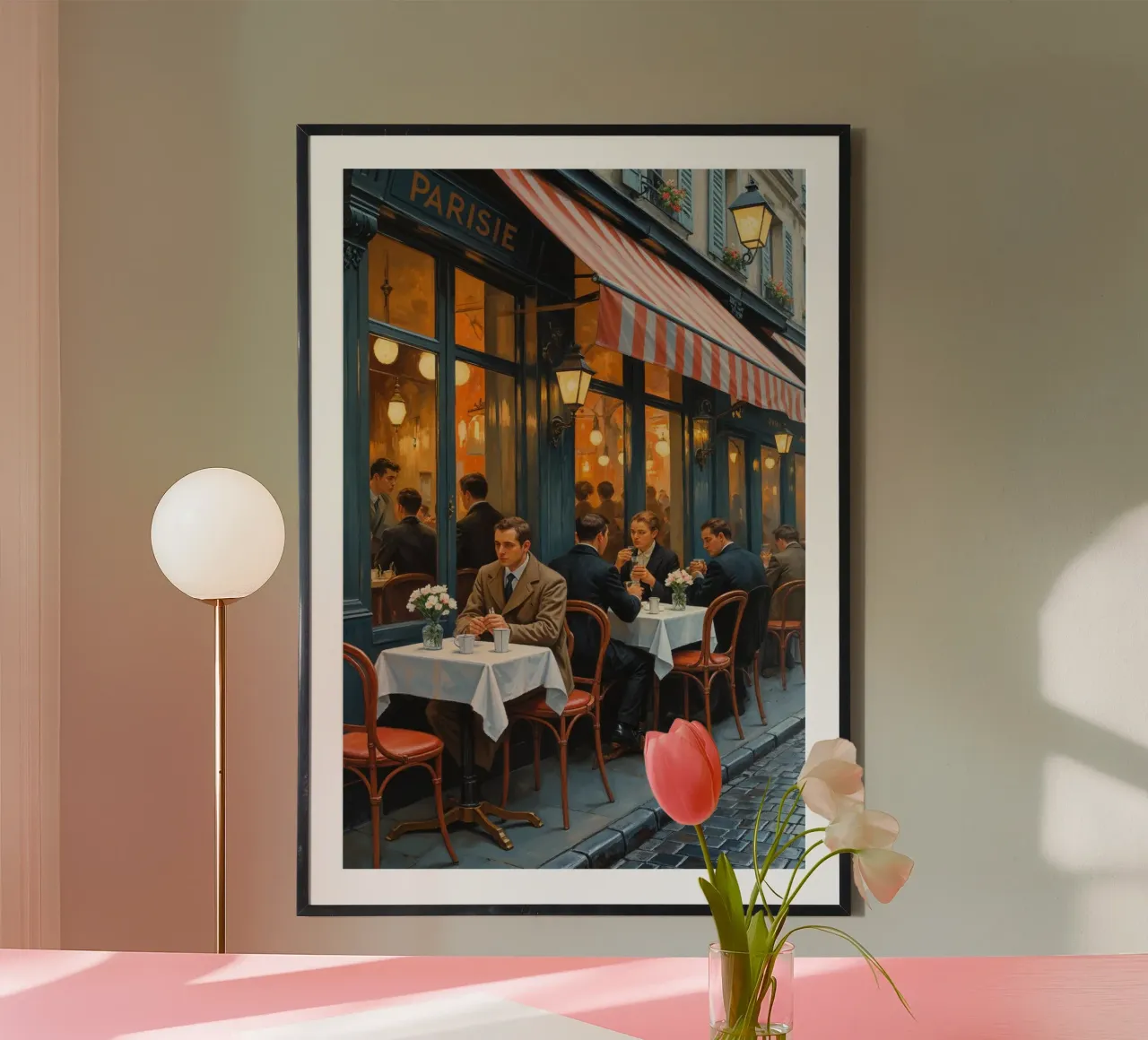 Elegant Parisian Café Scene poster da AlbertKlee