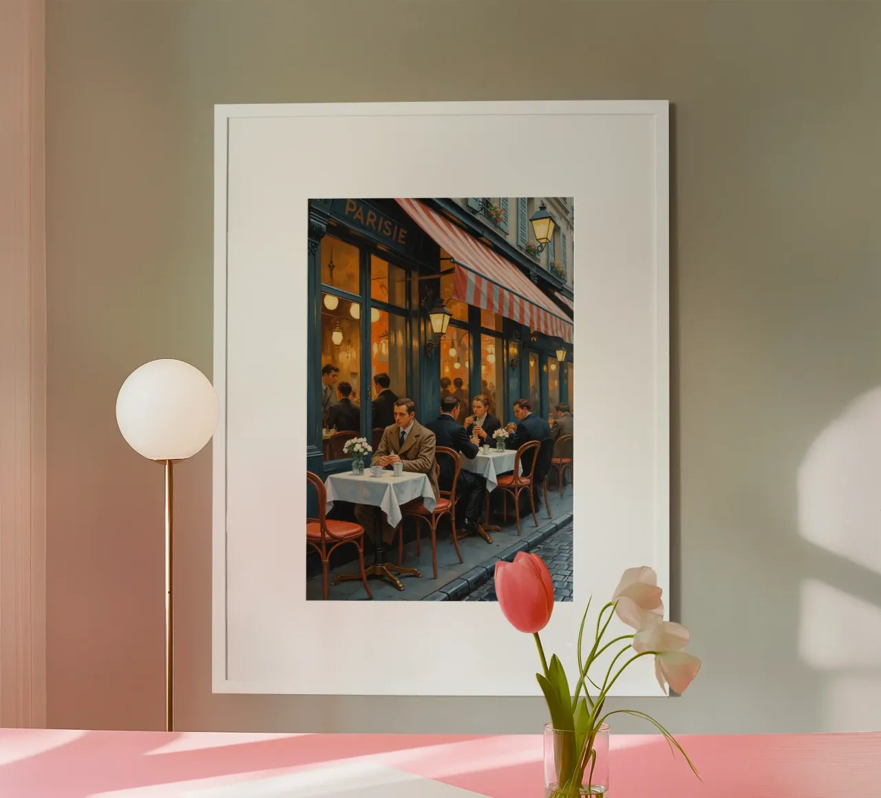 Elegant Parisian Café Scene poster da AlbertKlee