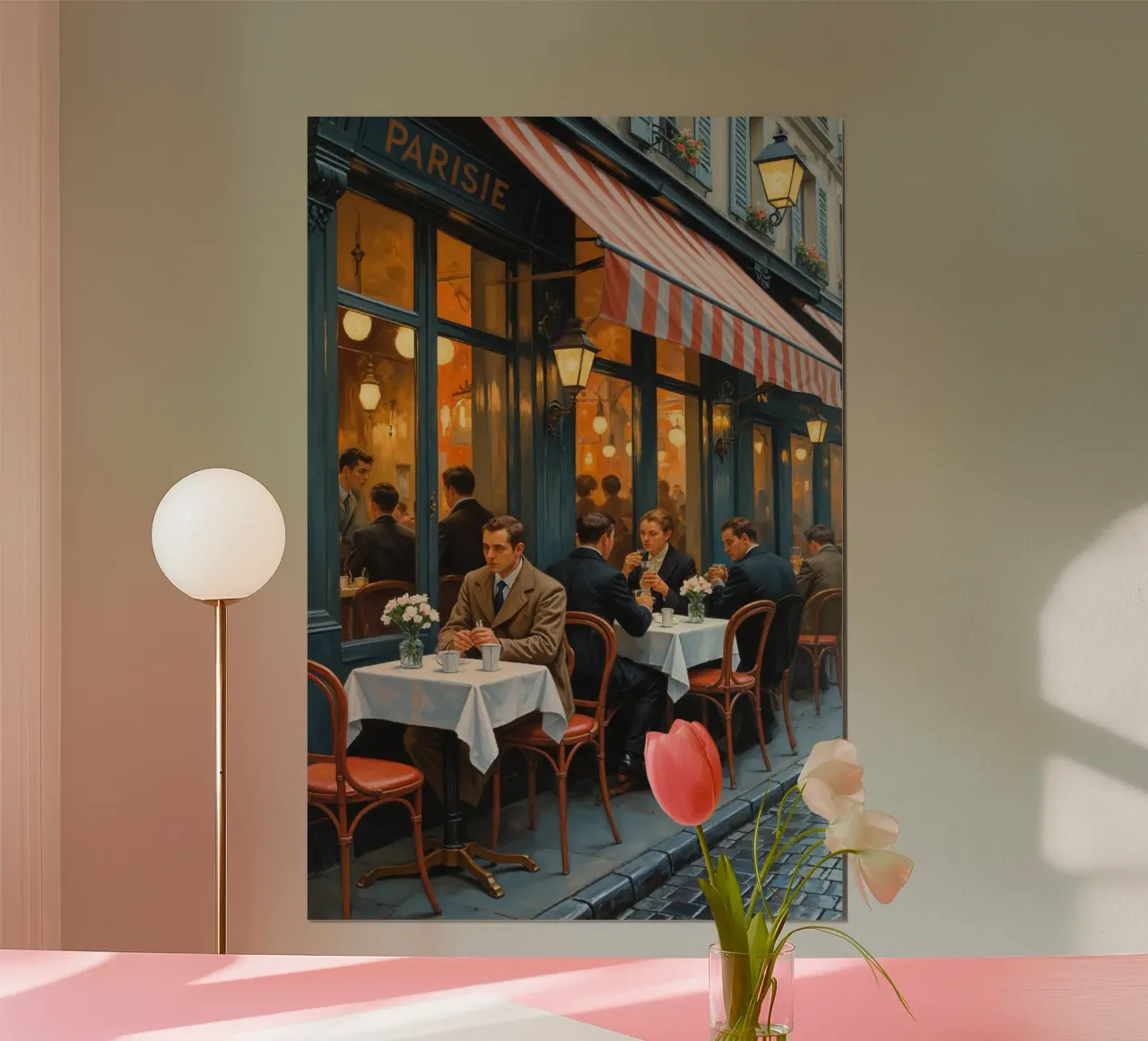 Elegant Parisian Café Scene poster da AlbertKlee