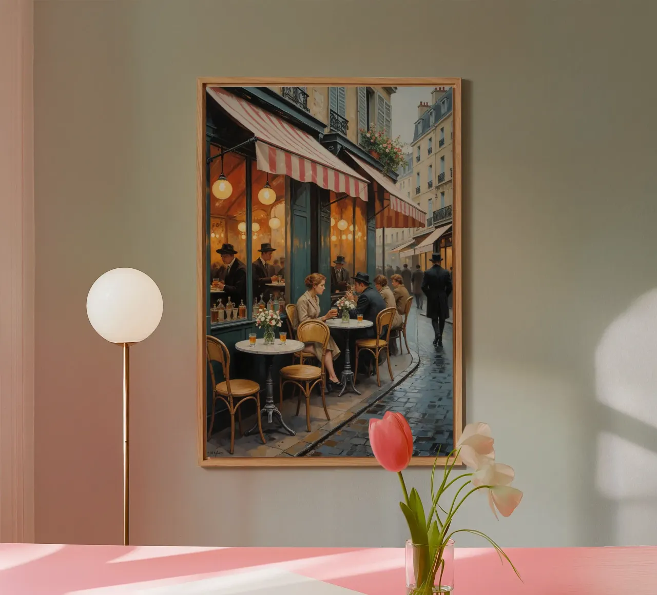 Timeless Parisian Café Ambiance alu-dibond by AlbertKlee