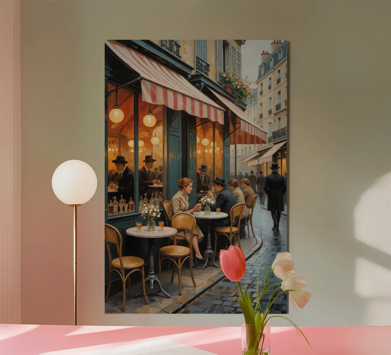 Timeless Parisian Café Ambiance alu-dibond by AlbertKlee