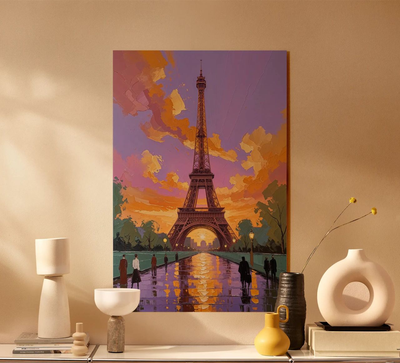 Impressionist Sunset by the Eiffel Tower plexiglass da AlbertKlee