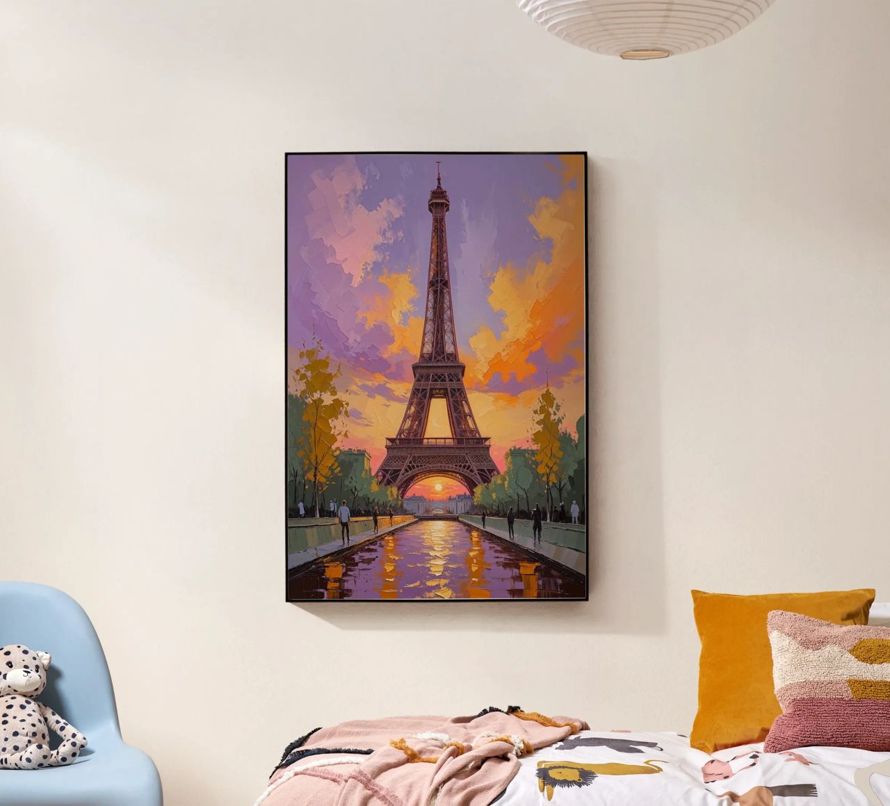 Golden Glow Eiffel Tower Painting plexiglass da AlbertKlee