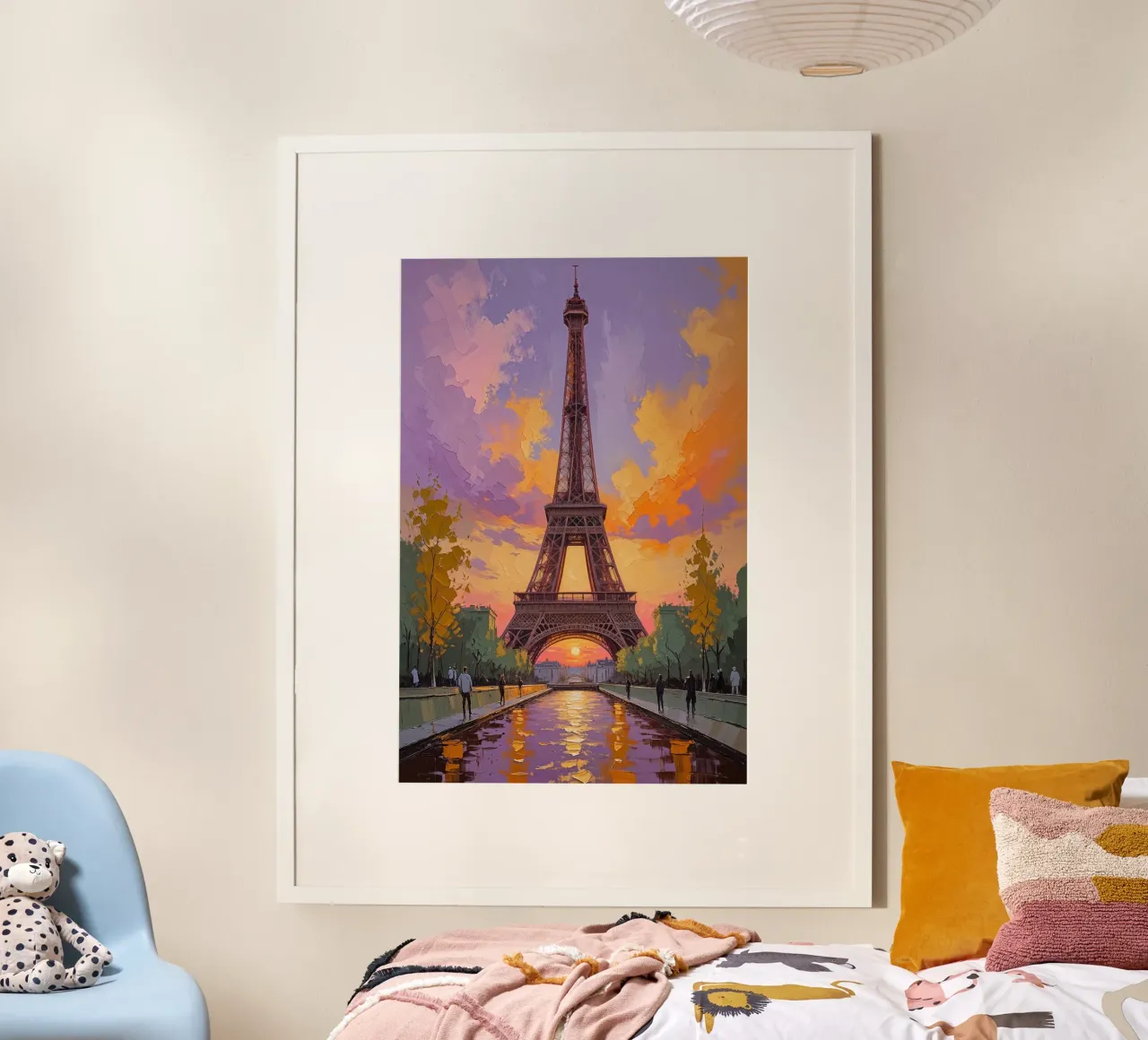 Golden Glow Eiffel Tower Painting hahnemühle de AlbertKlee